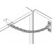 Ограничитель раскрытия, фиксирующая цепь, латунь, полир, 210 мм