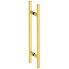 Ручка для входной двери, золотистая, для тольщины двери 8-50 мм, 25х400х600 мм