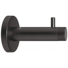 Дверной стопор-крючок, длина 82 мм, амортизатор: диаметр 19 мм, черный графит