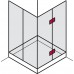 Держатель стекла для соединения двух стекол 8-12 мм 180° латунь графитовый -черный