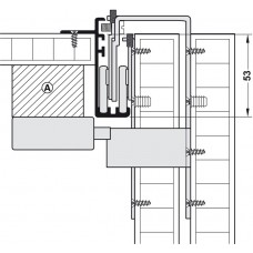 Промежуточная планка.для дверных доводчиков Smuso CD 25 и Smuso CD 50 218х48х35мм