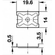 Шайба  мебельная  сталь. для соединения двух задних стенок со средним щитом 14х19.6мм (уп.1000 шт)